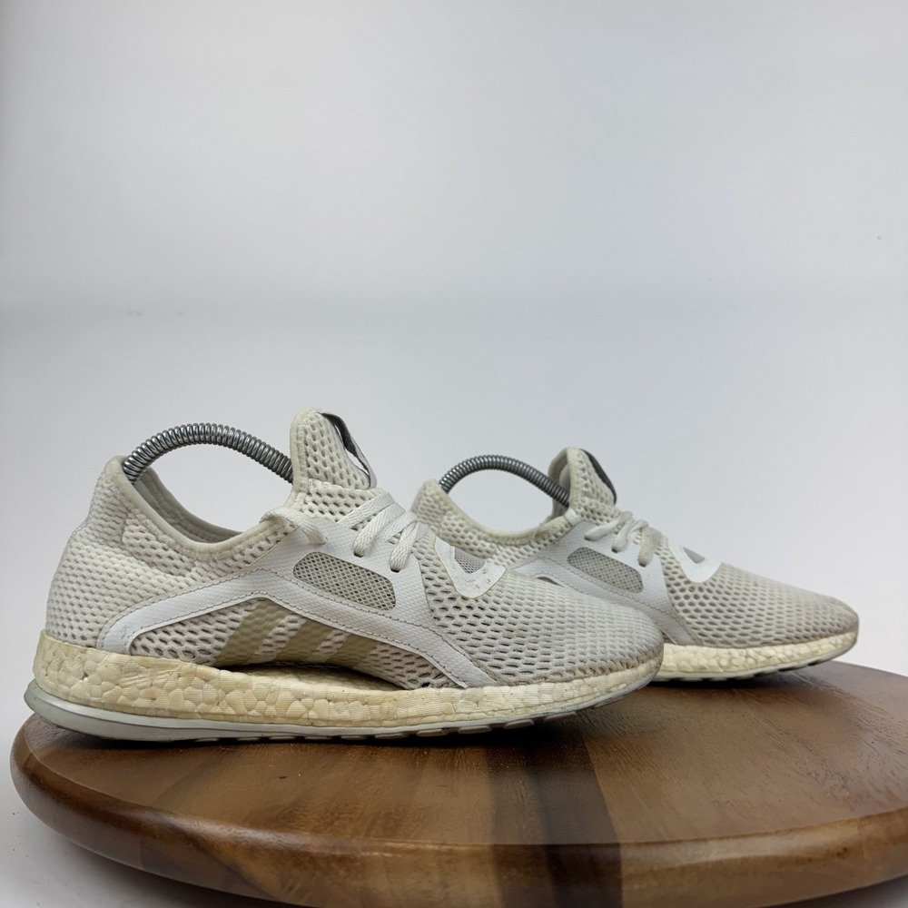 Womens Adidas Pureboost X White Athletic Running Shoes Sneakers Size 7.5 M GUC